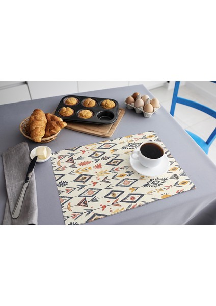 Desenli Suya Dayanıklı Polyester Masa Matı