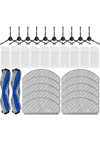 Ecovacs Debot N20 / N20 Plus / N20 Pro Plus Robot Süpürge Ana Yan Fırça Hepa Filtre Paspas Bezi Aksesuarları (Yurt Dışından)