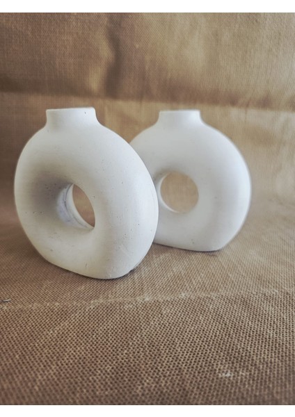 El Yapımı Modern Tasarım Bohem Stil Yuvarlak Beton Donut Vazo 2liset fiyatları