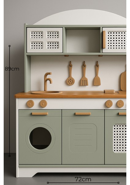 Ahşap Oyuncak Mutfak 12 parça Servis Seti ve Led Hediye modelleri