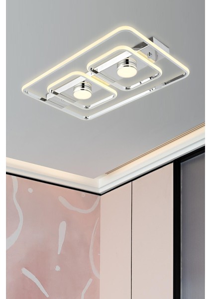 Dora 60 cm Plafonyer LED Avize 3 Renk Işık Modlu (Beyaz / Sarı / Gün Işığı)