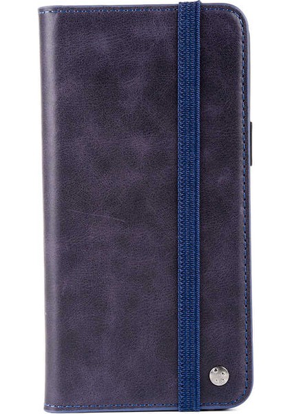 iPhone 13 Pro Max Kılıf Senk Hakiki Deri Multi Cüzdan Kılıf-Lacivert