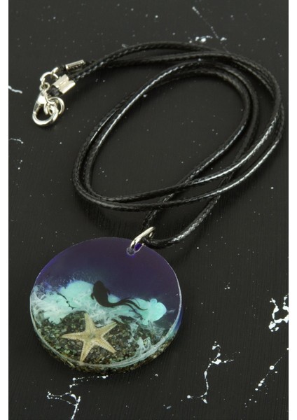 Resveq Deniz Yıldızı Epoksi Kolye-Mor