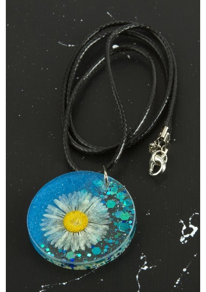 Resveq Papatya Epoksi Kolye-Mavi fiyatları