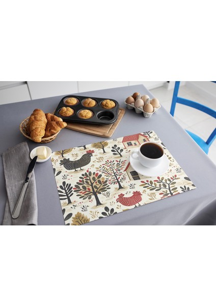 Polyester Silinebilir Desenli Masa Altlığı