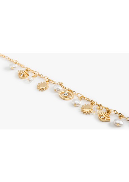 Charm Detaylı Sallantılı Zincir Bileklik modelleri