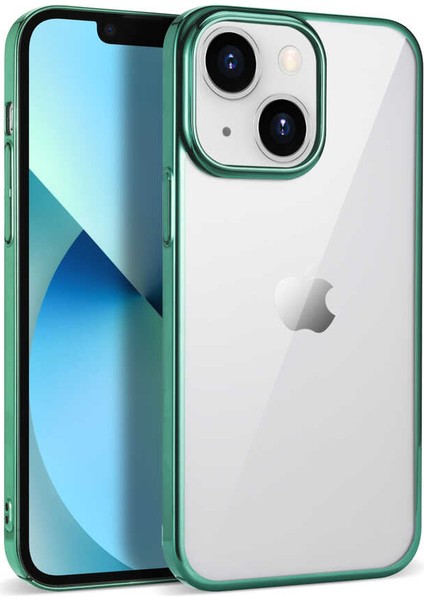 iPhone 14 Kılıf Senk Pixel Kapak-Koyu Yeşil