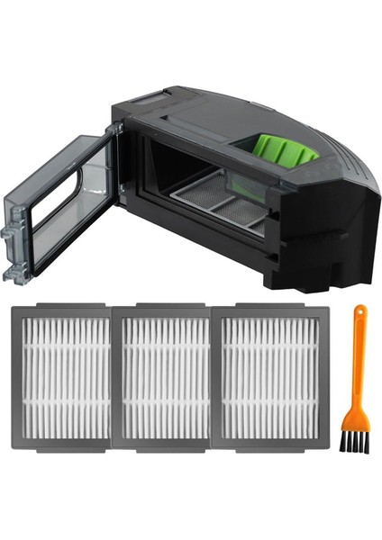 Roomba I1+ I3+ I4+ I6+ I7+ I8+ E5 E6 E7 Serisi Robot Süpürge Için Filtreli ve Temizleme Fırçalı Yedek Toz Haznesi (Yurt Dışından)