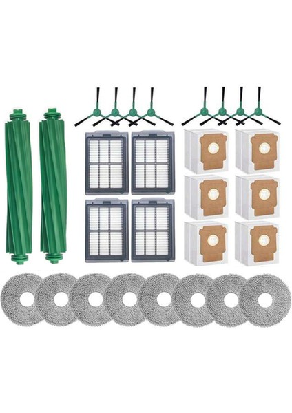 Irobot Roomba Plus 505 Combo / 405 Combo Robot Süpürge Fırçası Hepa Filtre Paspas Bezi Toz Torbası Yedek Parçaları Için 28 Adet (Yurt Dışından)