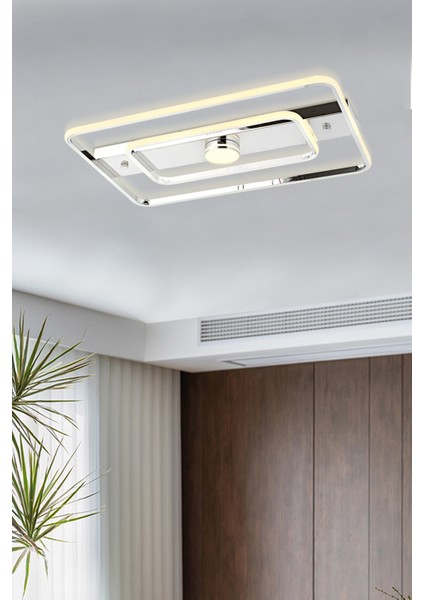 Mina 60 cm Plafonyer LED Avize 3 Renk Işık Modlu (Beyaz / Sarı / Gün Işığı)