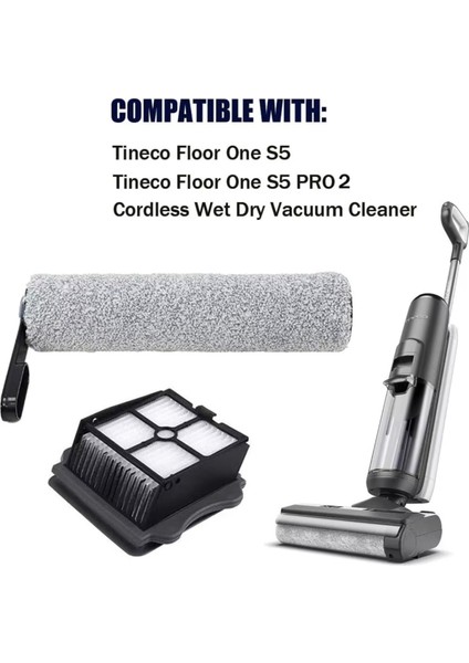 Tineco Floor One S5 / S5 Pro 2 / S5 Pro / S5 Mavi Aksesuarlar Rulo Fırça Hepa Filtre ile Uyumludur (Yurt Dışından) modelleri