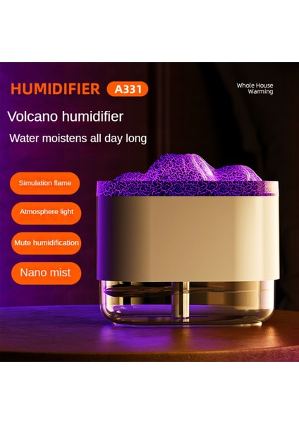 Alev Difüzör Aromaterapi Esansiyel Yağı Difüzör Atmosfer Işığı 300ML Home Office Için Serin Sis Nemlendirici -A (Yurt Dışından) fiyatları