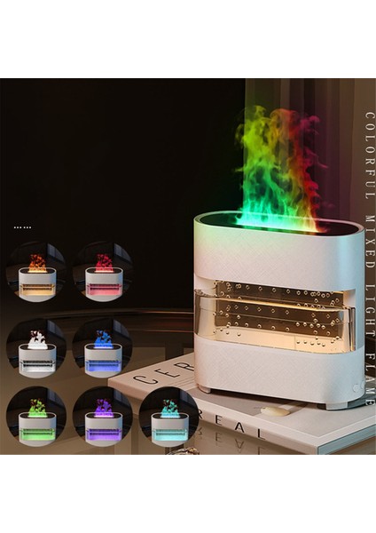 Simülasyon Alev Nemlendirici Renkli Yağmur ve Ateş Aroma Difüzör 7 Renkli ve Ev Yatak Odası Için Renkli, Beyaz (Yurt Dışından) fiyatları