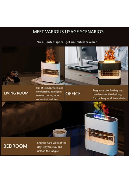 Simülasyon Alev Nemlendirici Renkli Yağmur ve Ateş Aroma Difüzör 7 Renkli ve Ev Yatak Odası Için Renkli, Beyaz (Yurt Dışından) indirimleri