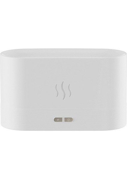 Esansiyel Yağ Difüzör, Hem 7 Renkli Nemlendirici Alev Işık Nemlendirici Difüzör Spa Ev Yoga Ofis Yatak Odası Beyaz (Yurt Dışından)