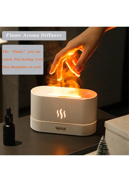 Esansiyel Yağ Difüzör, Hem 7 Renkli Nemlendirici Alev Işık Nemlendirici Difüzör Spa Ev Yoga Ofis Yatak Odası Beyaz (Yurt Dışından) modelleri