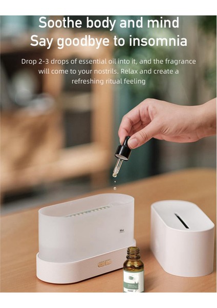 Esansiyel Yağ Difüzör, Hem 7 Renkli Nemlendirici Alev Işık Nemlendirici Difüzör Spa Ev Yoga Ofis Yatak Odası Beyaz (Yurt Dışından) indirimleri