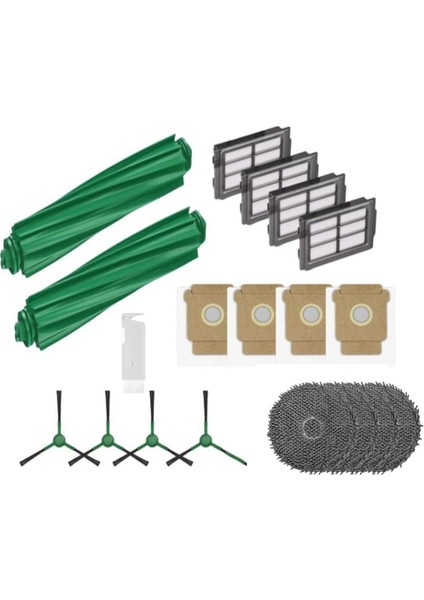 Irobot Roomba Plus 505 COMBO/405 Combo Elektrikli Süpürge Parçaları Için 19 Adet Ana Yan Fırça Filtreleri Paspas Pedi Toz Torbası (Yurt Dışından)