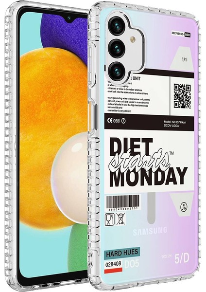 Galaxy A04S Kılıf Airbag Kenarlı Renkli Desenli Silikon Senk Elegans Kapak-No5