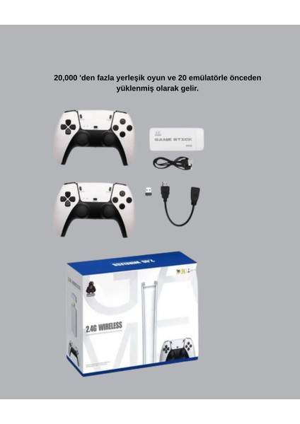 HDMI Çıkışlı Kablosuz 2 Kollu 4K Retro Oyun Kutusu fiyatları