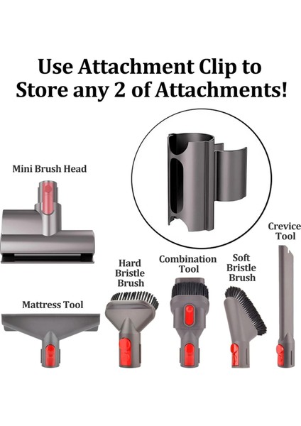 Dyson V6 V7 V8 V10 V11 V15 G5 Için Elektrikli Süpürge Ataşmanı Tutucusu Kolay Kurulum 360° Dönebilen Alet Klipsi (Yurt Dışından) modelleri