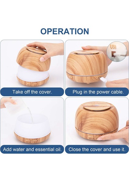 300ML Aromalar Esansiyel Yağı Difüzör, Uzaktan Kumanda ile 8 Saat Serin Mist Difüzör, Usb-C, Ev Için 7 Renk Nemlendiricisi A (Yurt Dışından) indirimleri