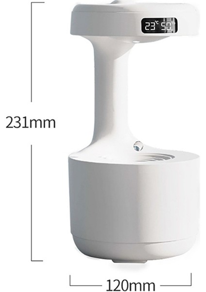600ML Nemlendirici Ev Anti-Yerçekimi Su Damlacıkları Ultrasonik Serin Sis Maker Yatak Odası Ofisi Için LED Ekranlı (Yurt Dışından)