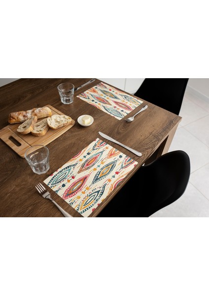 Renkli Desenli Yıkanabilir Dikdörtgen Amerikan Servis fiyatları