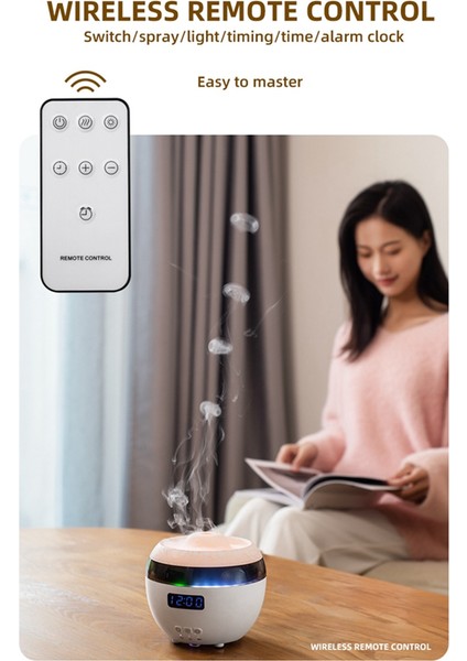 Dinamik Nemlendirici Ana Sayfa Masaüstü Dijital Ekran Saati Kablosuz Uzaktan Kontrol Özü Yağ Aromaterapi Makinesi Eu Fiş A (Yurt Dışından)