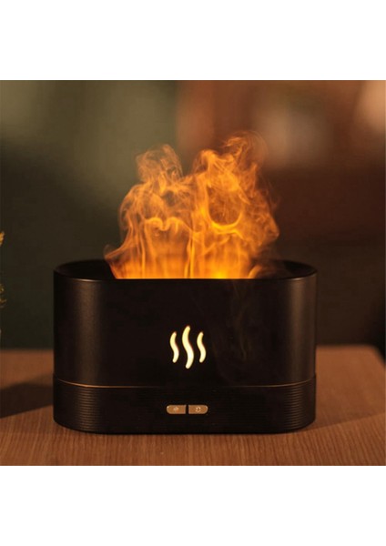 Esansiyel Yağ Difüzör, Spa Ev Yoga Ofis Yatak Odası Siyah Için 7 Renkli Alev Işık Nemlendirici Difüzör ile Nemlendirici (Yurt Dışından) modelleri