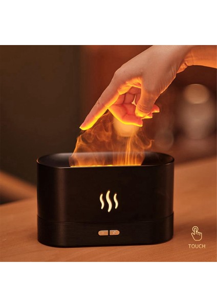 Esansiyel Yağ Difüzör, Spa Ev Yoga Ofis Yatak Odası Siyah Için 7 Renkli Alev Işık Nemlendirici Difüzör ile Nemlendirici (Yurt Dışından) fırsatları