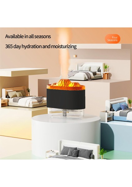 Alev Difüzör Aromaterapi Esansiyel Yağı Difüzör Atmosfer Işığı 300ML Home Office Için Serin Sis Nemlendirici -B (Yurt Dışından) indirimleri