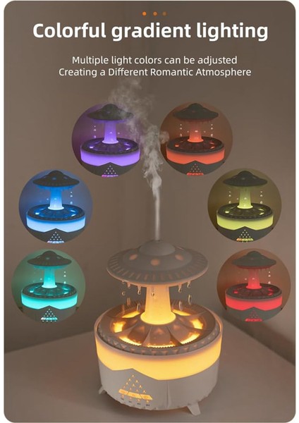 Yağmur Bulut Nemlendirici, Yatak Odası Için Nemlendiriciler, Bebek Için Ultra Sessiz Hava Nemlendiricisi, 7 Renk LED Işık Nemlendiricisi Ab Fişi (Yurt Dışından) indirimleri