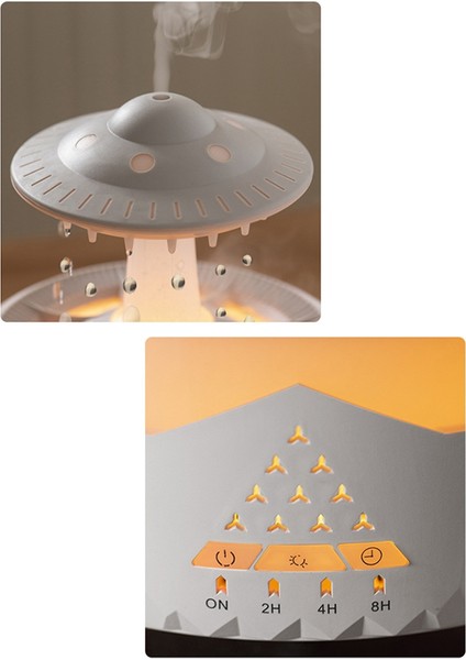 Yağmur Bulutu Gecesi Işık Nemlendiricisi Yağmurlu Su Damla Sesi ve 7 Renkli LED Işık Esansiyel Yağ Difüzör, C (Yurt Dışından)