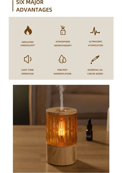Alev Aromaterapi Makinesi Küçük Ev Yatak Odası Sessiz Mum Işığı Atmosfer Işık Aromaterapi Nemlendirici Difüzör B (Yurt Dışından) fırsatları