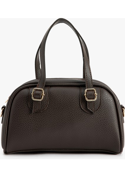 Suni Deri Fermuarlı Saplı Askılı Metal Aksesuarlı Omuz Çantası fiyatları