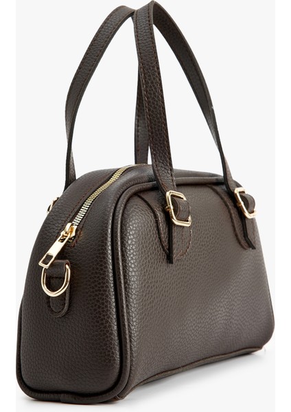 Suni Deri Fermuarlı Saplı Askılı Metal Aksesuarlı Omuz Çantası modelleri