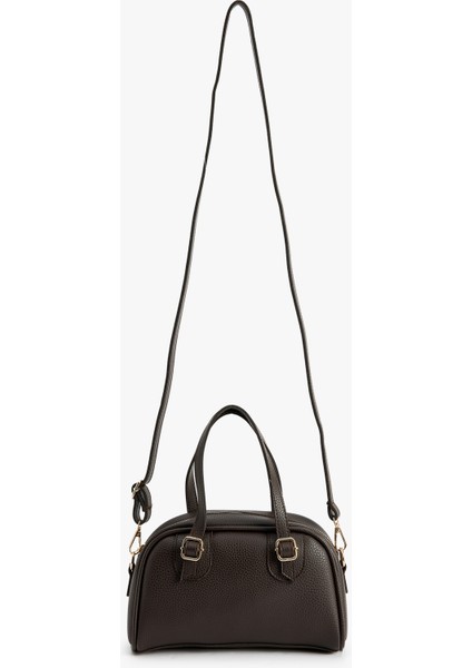 Suni Deri Fermuarlı Saplı Askılı Metal Aksesuarlı Omuz Çantası indirimleri