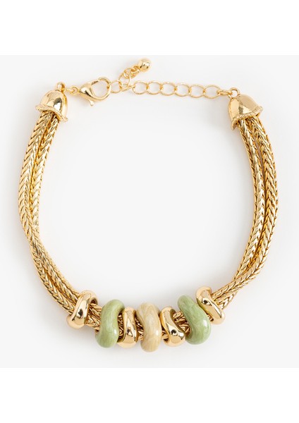 Taş Detaylı Zincir Bileklik