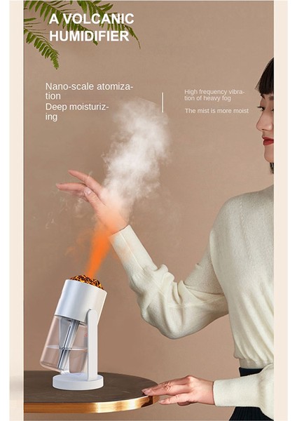 Taşınabilir Ana Sayfa Masaüstü Nemlendirici Mini Hava Temizleyicisi Alev Yedi Renkli Atmosfer Işık Nemlendirici B (Yurt Dışından) modelleri