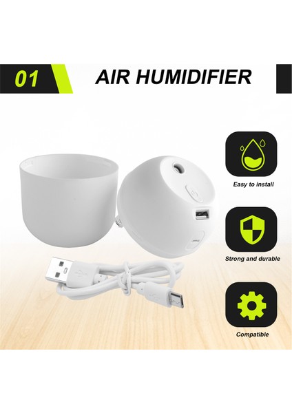 Hava Nemlendiricisi USB Küçük 220ML Mini Taşınabilir Serin Mist Difüzör Yatak Odası Ofis Masası Araç Seyahat Aroma Atomizer, Beyaz (Yurt Dışından) fırsatları