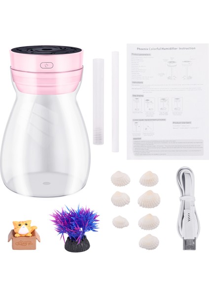 Sevimli Serin Sis Nemlendirici Ofis Yatak Odası Hava Temizleyici USB Şarj Kawaii Hava Nemlendirici LED Hafif Hava Nemlendirici Şişe (Pembe) (Yurt Dışından) modelleri
