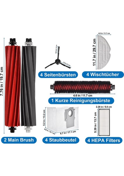 S8 Pro Ultra Robot Vakum Çift Ana Fırça Yan Fırça Hepa Filtre Paspas Bezleri Yedek Parça (Yurt Dışından) fırsatları