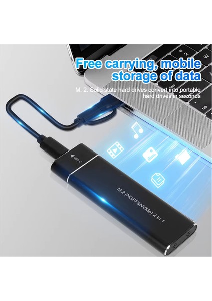 M2 SSD Kutusu M.2 Nvme Sata SSD Muhafazası USB 3.1 Tip C Gen2 10 Gbps Aletsiz M.2 Nvme Ngff Katı Hal Sürücü Kutusu Gümüş (Yurt Dışından) modelleri