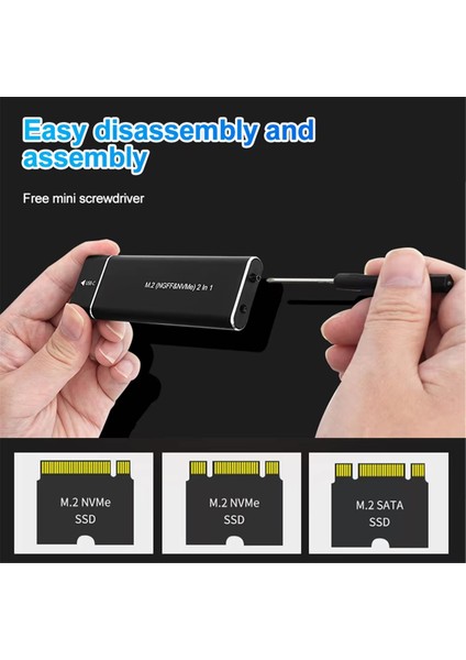 M2 SSD Kutusu M.2 Nvme Sata SSD Muhafazası USB 3.1 Tip C Gen2 10 Gbps Aletsiz M.2 Nvme Ngff Katı Hal Sürücü Kutusu Gümüş (Yurt Dışından) fırsatları