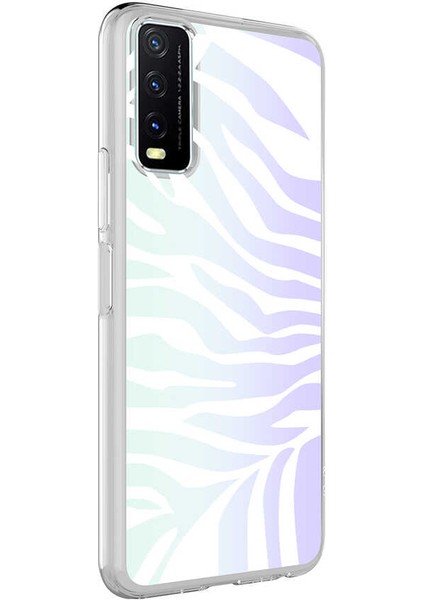 Vivo Y20S Kılıf Senk M-Blue Desenli Kapak-Zebra No1