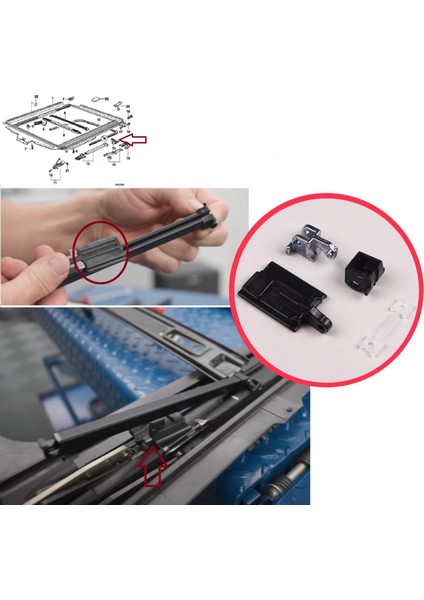 BMW 3 E36 E46 7 E38 için 4 Parça Sunroof Sürgülü Tavan Kılavuz Rayı Kaldırma Kolu Tamir Seti Sol fırsatları