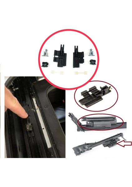 BMW 5 E39 X5 E53 İçin 8 Parça Sağ Sol Sunroof Sürgülü Tavan Kılavuz Rayı Kaldırma Kolu Tamir Seti fırsatları