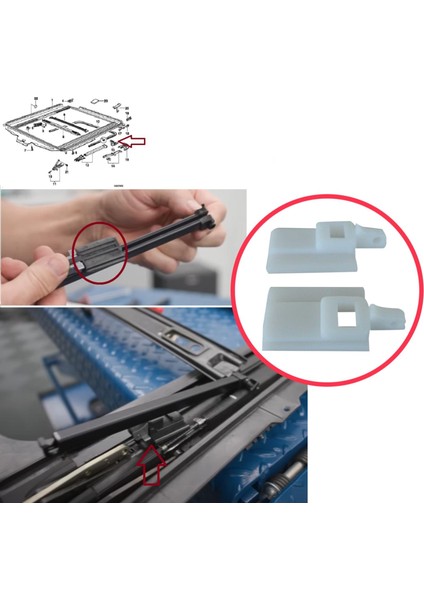 BMW 3 E36 E46 7 E38 54128119747 için Sunroof Tavan Kılavuz Rayı Kaldırma Kolu Klipsi Sol Sağ fırsatları