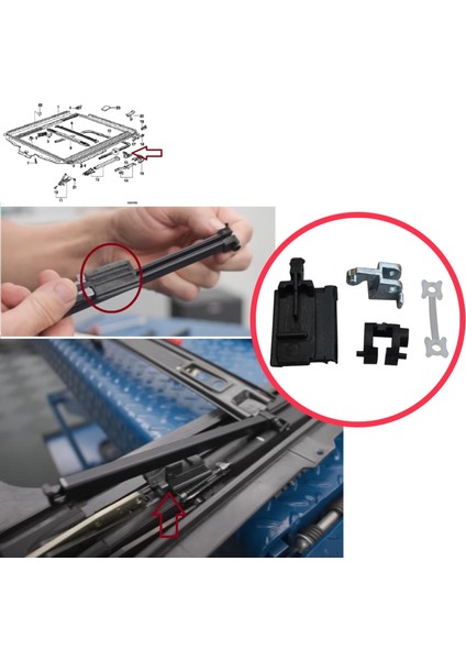 BMW 3 E36 E46 7 E38 için 4 Parça Sunroof Sürgülü Tavan Kılavuz Rayı Kaldırma Kolu Tamir Seti Sağ modelleri
